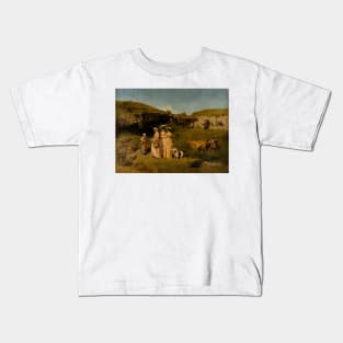 Young Ladies of the Village by Gustave Courbet Kids T-Shirt